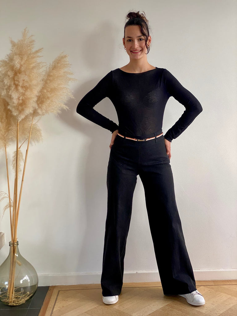 Natacha Cadonici, Mode Durable, Pantalon droit en jeans anthracite Anna
