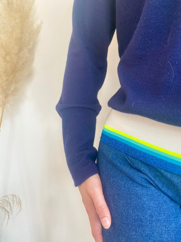 Natacha Cadonici Mode durable Pull laine bleu marine Pascaline