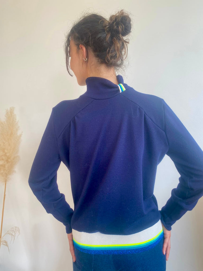 Natacha Cadonici Mode durable Pull laine bleu marine Pascaline