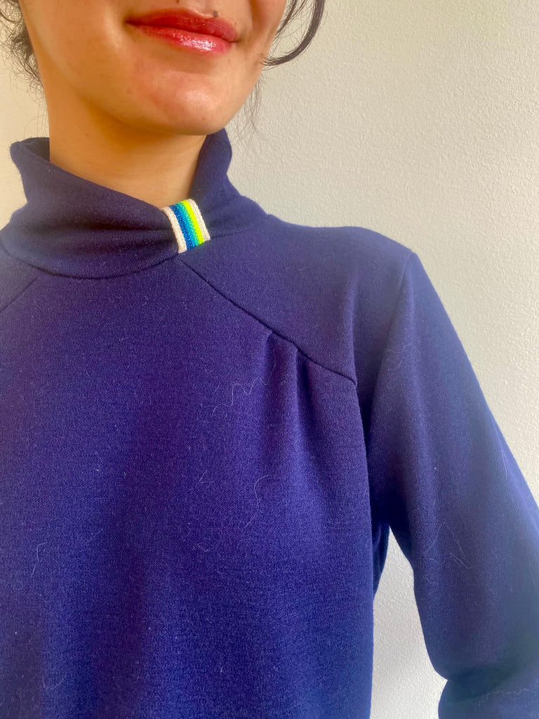Natacha Cadonici Mode durable Pull laine bleu marine Pascaline