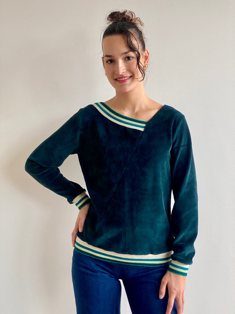 Natacha Cadonici, Mode Durable, Sweat vert bouteille Anna V/VF