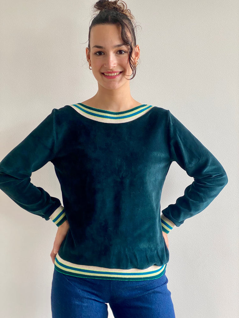 Natacha Cadonici, Mode Durable, Sweat vert bouteille Anna V/VF