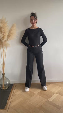 Natacha Cadonici Mode durable Jeans anthracite droit